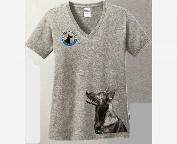 V-Neck-Dog-Silhouette-T-Shirt