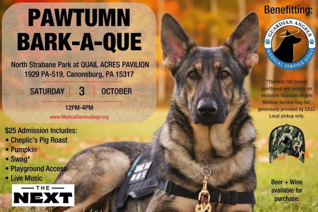 Secure Your Tickets for Guardian Angels Medical Service Dogs’ Oct. 3 Pawtumn Bark-A-Que 